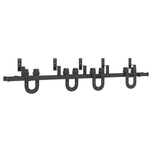 Kit de herrajes para puertas correderas acero negro 183 cm H
