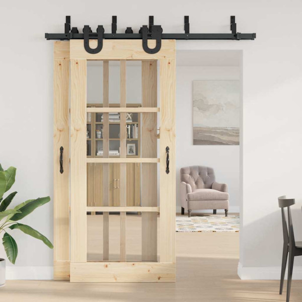 Kit de herrajes para puertas correderas acero negro 183 cm M 3