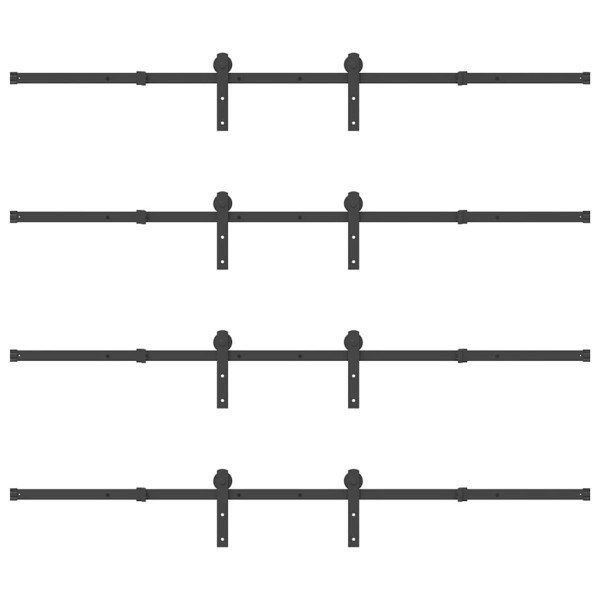 Kit de herrajes para puertas correderas acero negro 213.5 cm M 5