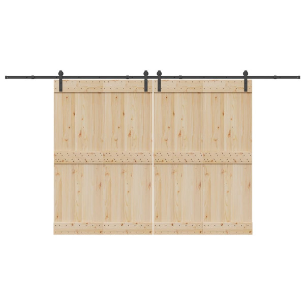 Kit de herrajes para puertas correderas acero negro 200 cm D