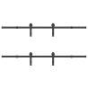 Kit de ferragens para porta deslizante 400 cm aço preto 5