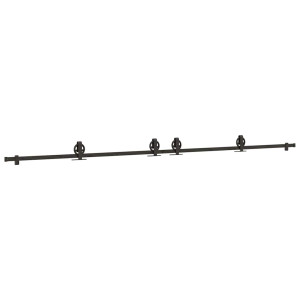 Kit de herrajes para puertas correderas acero negro 183 cm H