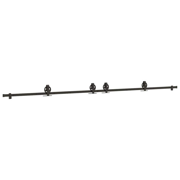 Kit de herrajes para puertas correderas acero negro 183 cm M 2