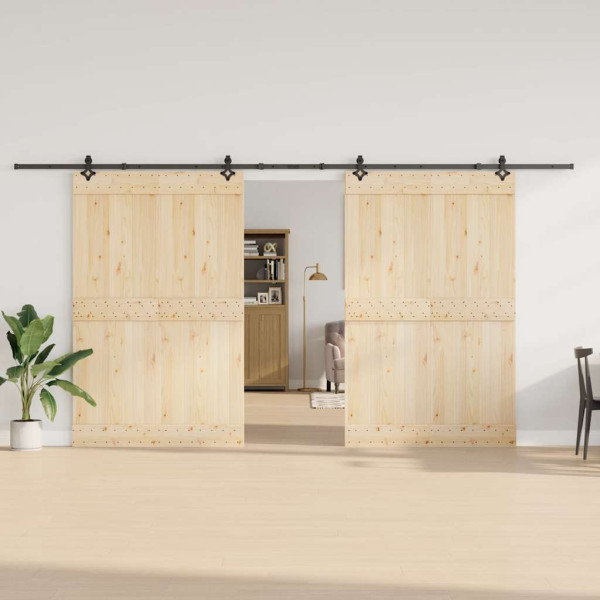 Kit de herrajes para puertas correderas acero negro 213.5 cm M 3