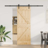 Puerta corredera con herrajes madera maciza de pino 70x210 cm 2