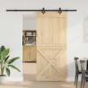 Puerta corredera con herrajes madera maciza de pino 100x210 cm 2