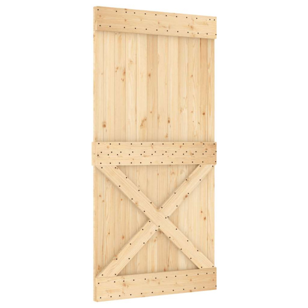 Puerta corredera con herrajes madera maciza de pino 100x210 cm M 3