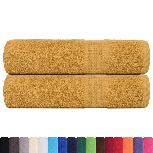 Toalhas de banho 2 pcs 100x150 cm 360 gsm 100% algodão ouro M 2