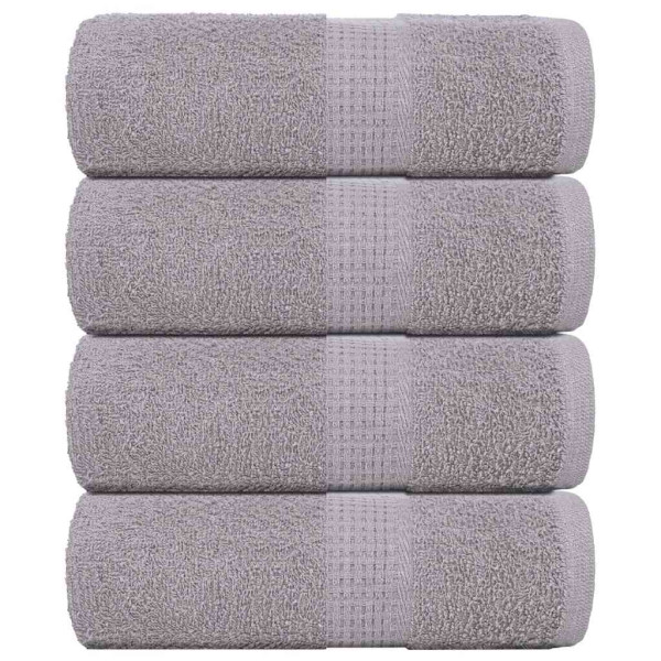 Toallas de jabón 4 uds gris 30x30 cm 360 gsm 100% algodón D