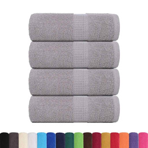 Toallas de jabón 4 uds gris 30x30 cm 360 gsm 100% algodón H