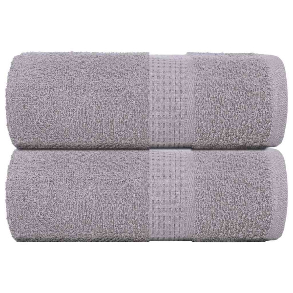 Toallas de visita 2 uds gris 30x50 cm 360 gsm 100% algodón D