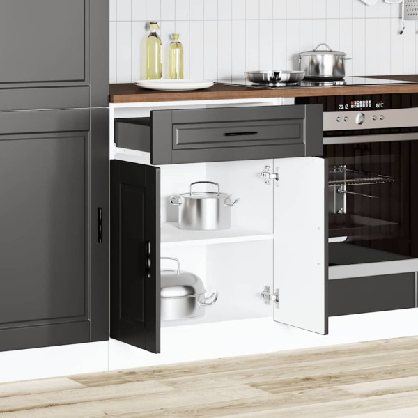 Mueble bajo de cocina Porto madera contrachapada negro M 3