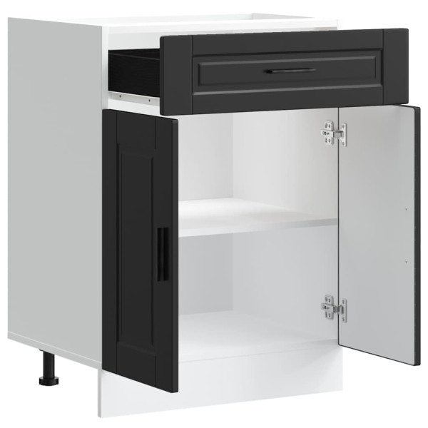 Mueble bajo de cocina Porto madera contrachapada negro M 5