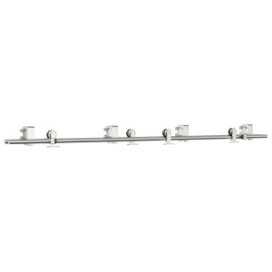 Kit de herrajes para puerta corredera 200 cm acero plateado H