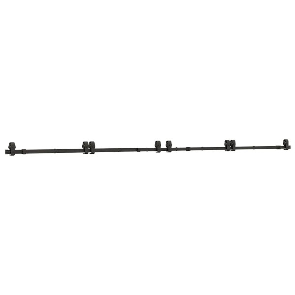 Kit de ferragens para porta deslizante 366 cm aço preto M 2