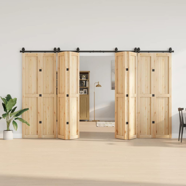 Kit de herrajes para puertas correderas acero negro 183 cm M 3