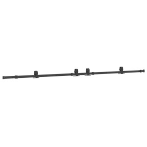 Kit de herrajes para puertas correderas acero negro 152.5 cm H