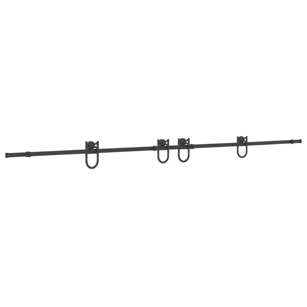 Kit de herrajes para puertas correderas acero negro 183 cm M 2