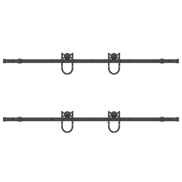 Kit de herrajes para puertas correderas acero negro 183 cm M 5