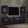 Muebles TV de pared luces LED 2 uds roble artisian 40x30x60.5cm 3