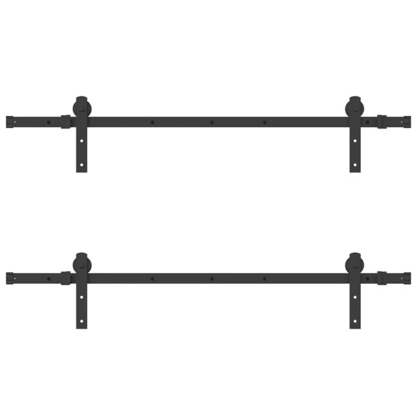 Kit de ferragens para porta deslizante 305 cm aço preto M 4