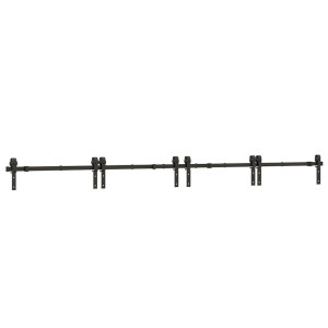 Kit de herrajes para puertas correderas acero negro 183 cm H