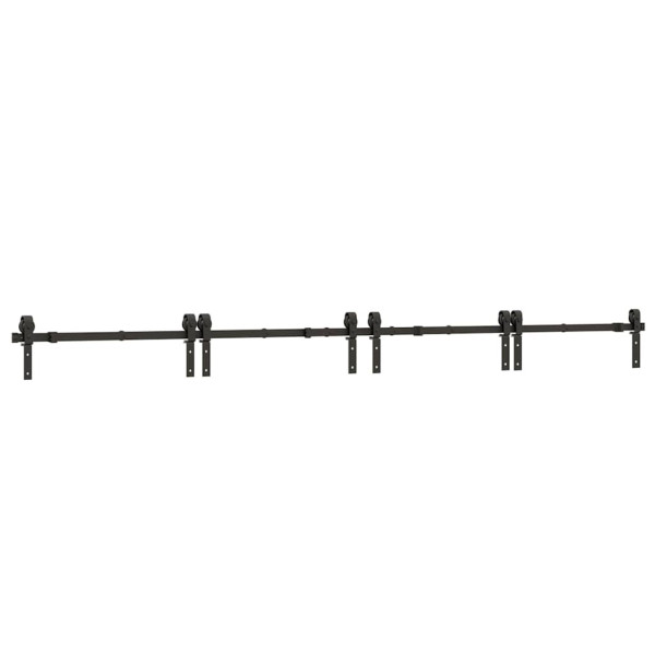 Kit de herrajes para puertas correderas acero negro 183 cm M 2