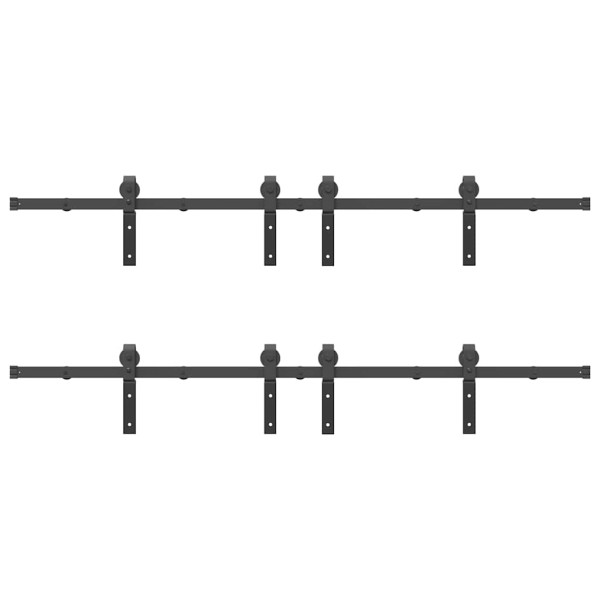 Kit de ferragens para porta deslizante 366 cm aço preto M 5