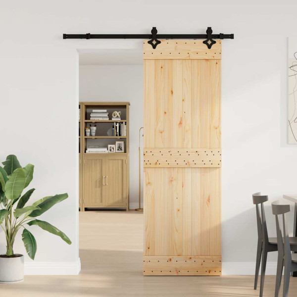 Puerta corredera con herrajes madera maciza de pino 70x210 cm M 2