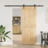 Puerta corredera con herrajes madera maciza de pino 80x210 cm 2