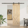 Puerta corredera con herrajes madera maciza de pino 70x210 cm 2