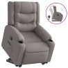 Sillón reclinable elevable tela gris taupe 4