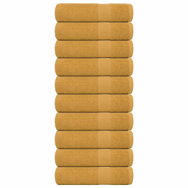 Toallas de mano 10 uds oro 50x100 cm 360 gsm 100% algodón D