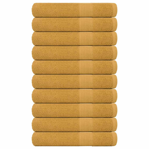 Toallas de sauna 10 uds 100% algodón oro 80x200 cm 360 gsm D