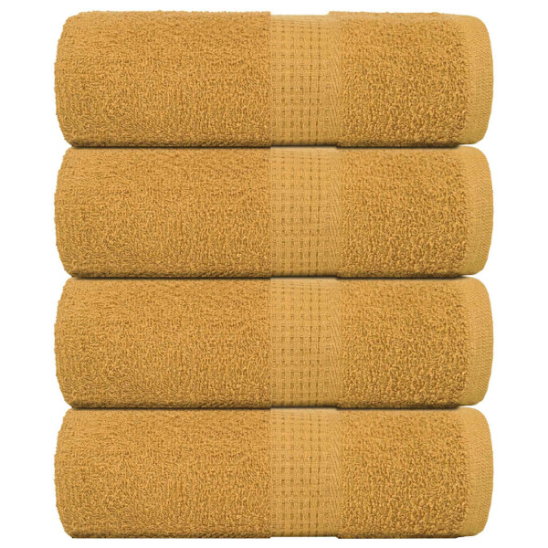 Toallas 4 uds 100% algodón oro 30x30 cm 360 gsm D
