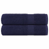 Toallas de ducha 2uds 100% algodón azul marino 70x140cm 360 gsm 1