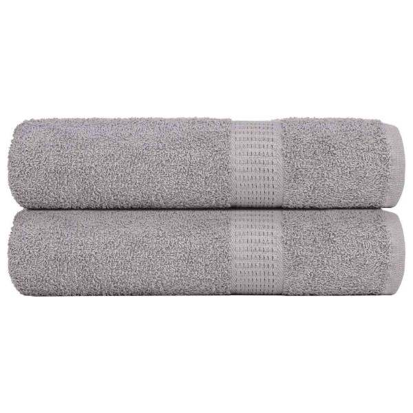 Toallas de baño 2 uds gris 100x150 cm 360 gsm 100% algodón D