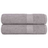 Toalhas de banho 2 pcs 100x150 cm 360 gsm 100% algodão cinzento 1