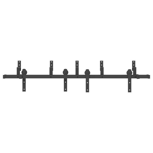 Kit de ferragens para porta deslizante 183 cm aço preto M 5