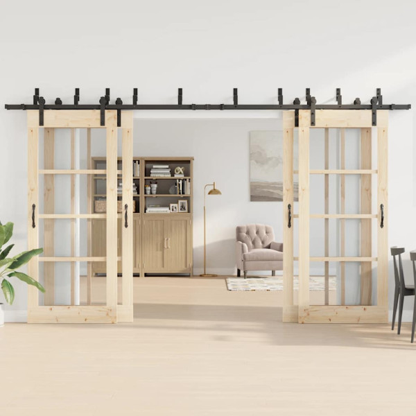 Kit de ferragens para porta deslizante 400 cm aço preto M 3