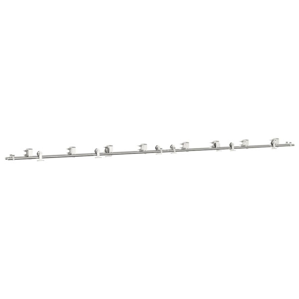 Kit de herrajes para puerta corredera 200 cm acero plateado M 2