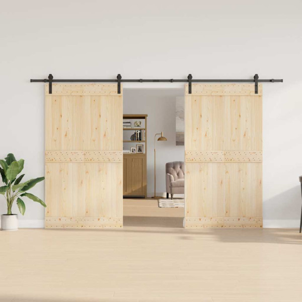 Kit de herrajes para puertas correderas acero negro 183 cm M 3