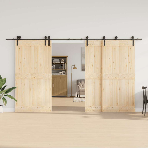 Kit de ferragens para porta deslizante 400 cm aço preto M 3