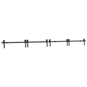 Kit de herrajes para puertas correderas acero negro 200 cm H