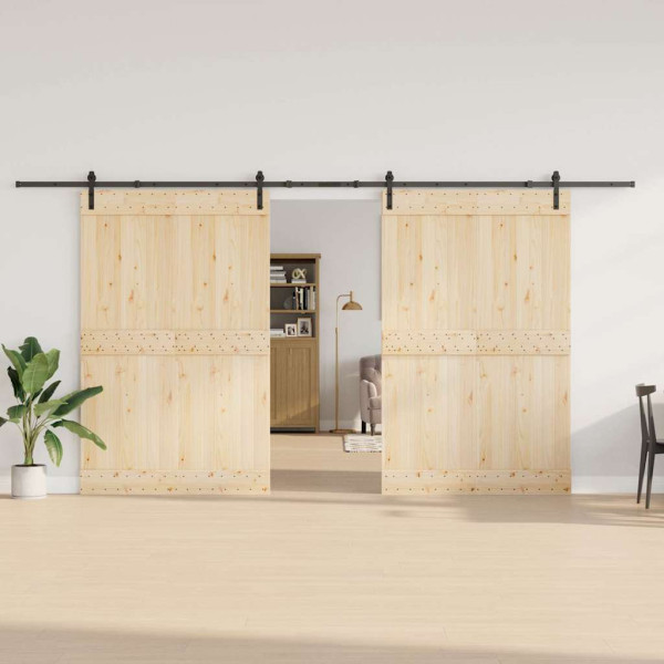 Kit de herrajes para puertas correderas acero negro 213.5 cm M 3