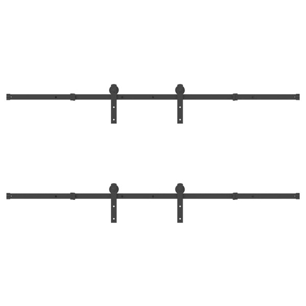 Kit de ferragens para porta deslizante 427 cm aço preto M 5