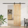 Puerta corredera con herrajes madera maciza de pino 70x210 cm 2