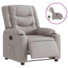 Sillón reclinable eléctrico de tela gris nube 5