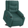 Sillón reclinable elevable tela verde oscuro 1