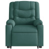 Sillón reclinable elevable tela verde oscuro 5